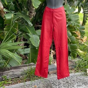 BCBG mid rise, red leather pants